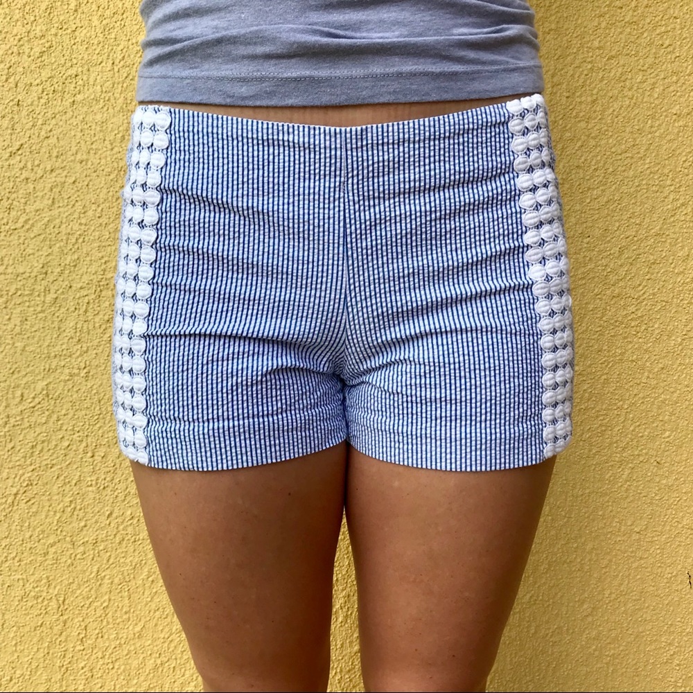 Blue and White Striped Lilly Shorts